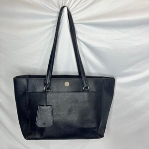 Tory Burch Tote Bag Black‎ Saffiano Leather Shoulder Bag Work Travel